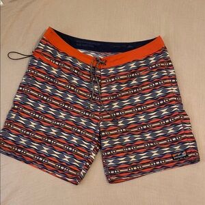 Patagonia Multicolor Patterned Board Shorts. Size 38